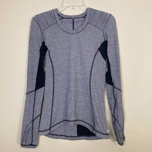 Lululemon Star Runner Womens 6 Black Gray Tonka Stripe Reflective Sleeve Accent